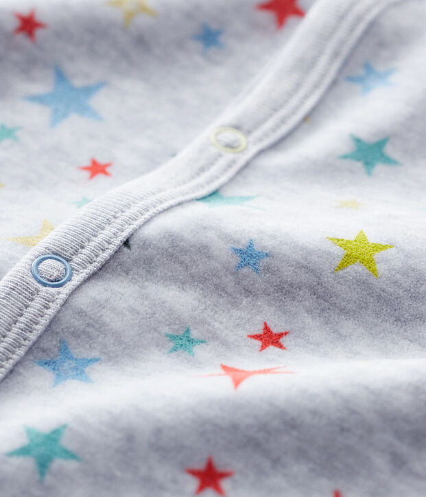 Dors-bien gris chin&eacute; &agrave; &eacute;toiles b&eacute;b&eacute; en velours gris/multicouleur