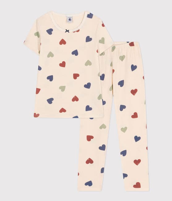 Pyjama en coton imprimé motif cœur enfant blanc AVALANCHE/ MULTICO