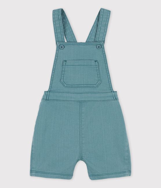 Salopette courte en denim coloré bébé vert BRUT