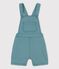 Salopette courte en denim coloré bébé vert BRUT