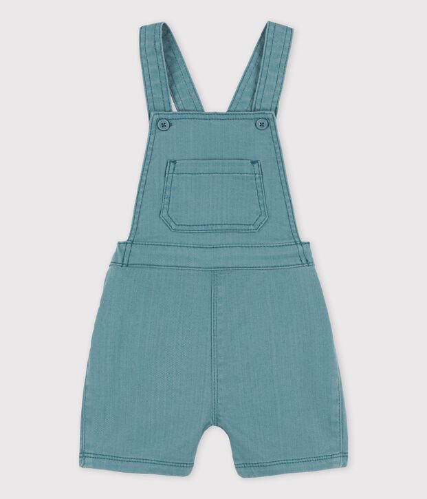 Salopette courte en denim color&eacute; b&eacute;b&eacute; vert