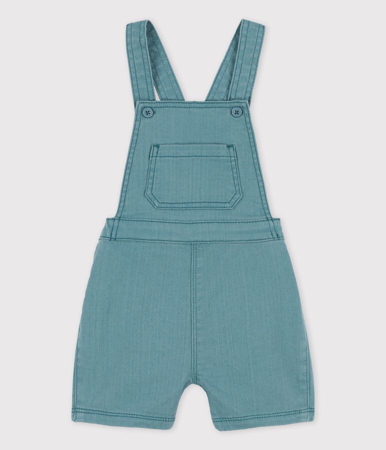 Salopette courte en denim color&eacute; b&eacute;b&eacute; vert BRUT