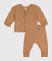 Ensemble 2 pièces en tricot bébé marron CUIVRE