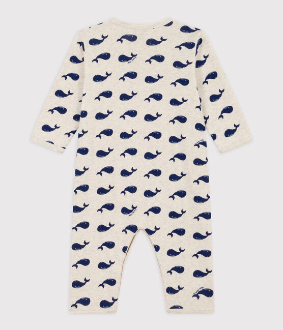 Dors-bien sans pieds baleines marines en coton beige MONTELIMAR/bleu MEDIEVAL