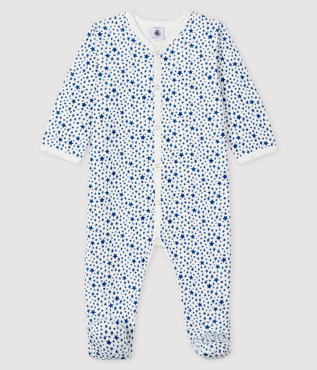 Dors-bien &agrave; imprim&eacute; &eacute;toiles bleues b&eacute;b&eacute; en tubique blanc/multicouleur