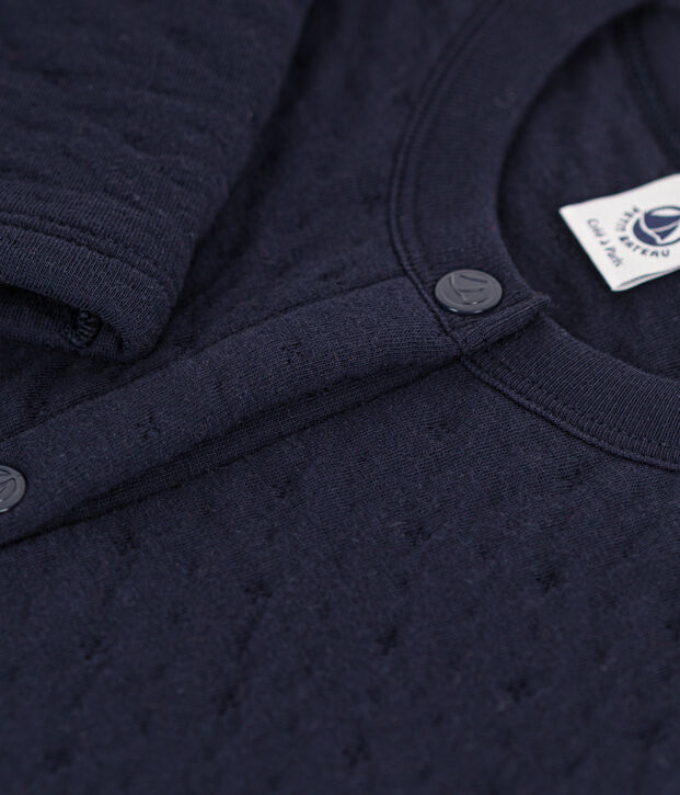 Cardigan en tubique matelass&eacute; enfant fille bleu