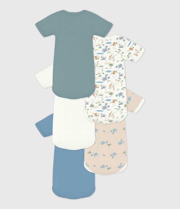 Lot de bodies manches courtes en coton imprim&eacute; b&eacute;b&eacute; multicouleur