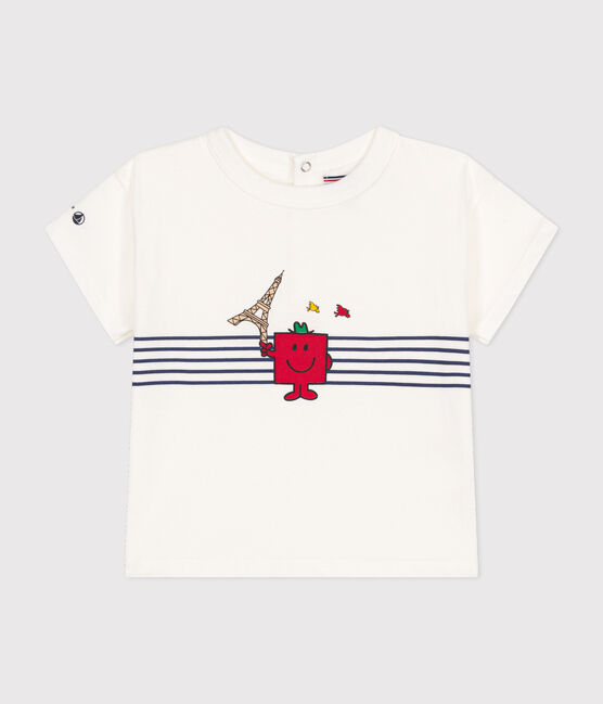 Tee-shirt Monsieur Madame en coton bébé blanc MARSHMALLOW