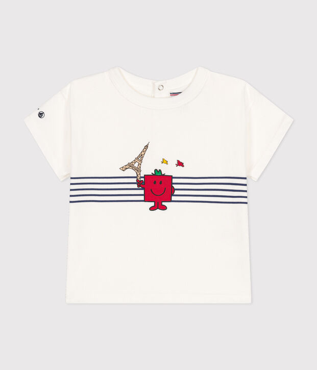 Tee-shirt Monsieur Madame en coton b&eacute;b&eacute; blanc