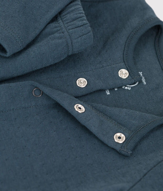 Ensemble 2 pi&egrave;ces uni en tubique bio b&eacute;b&eacute; gris