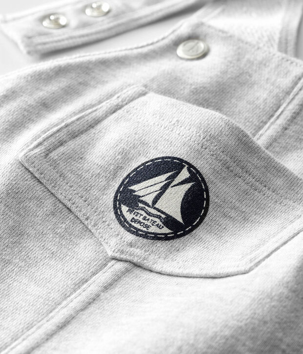 Salopette longue b&eacute;b&eacute; gar&ccedil;on unie gris