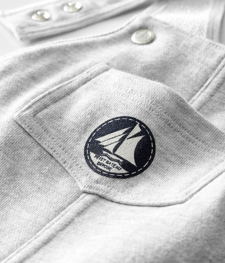 Salopette longue b&eacute;b&eacute; gar&ccedil;on unie gris BELUGA