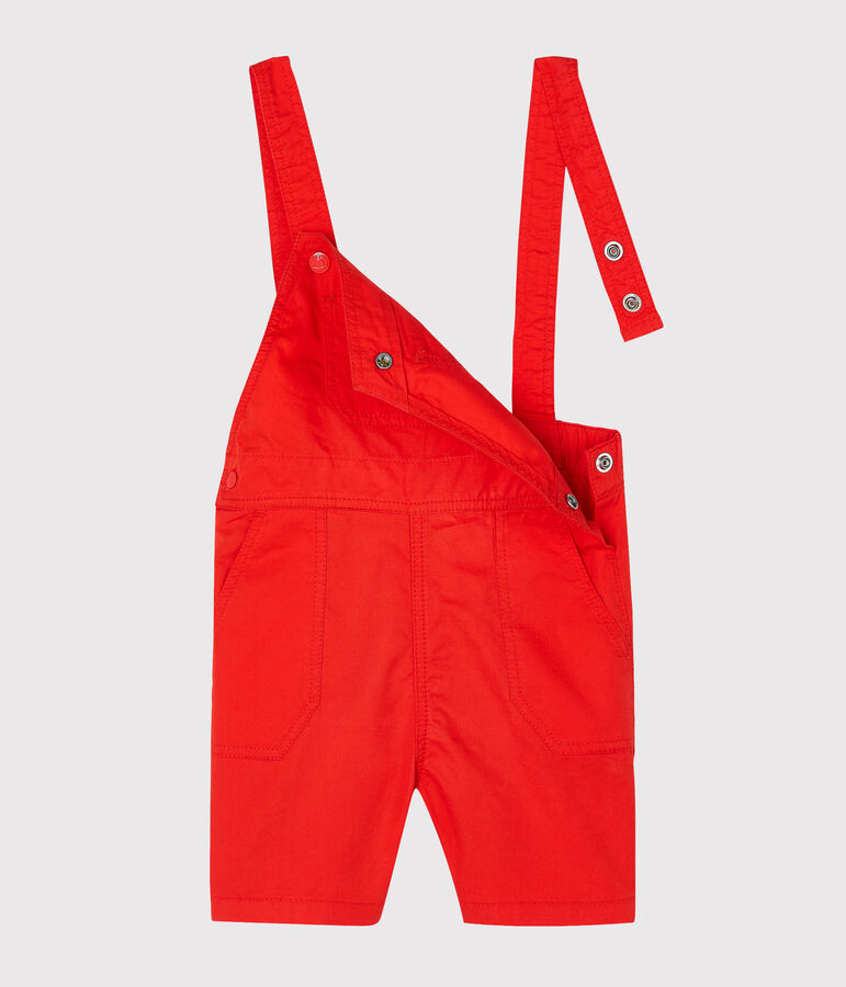 Salopette courte b&eacute;b&eacute; gar&ccedil;on rouge