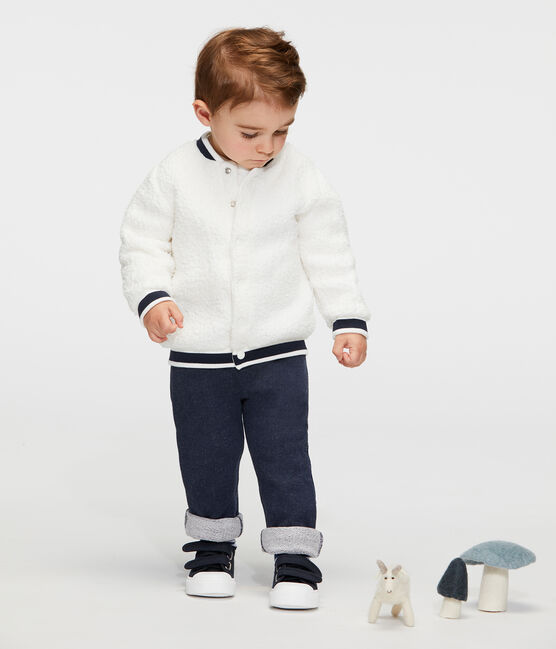 Cardigan bébé mixte en sherpa moutonnée blanc MARSHMALLOW