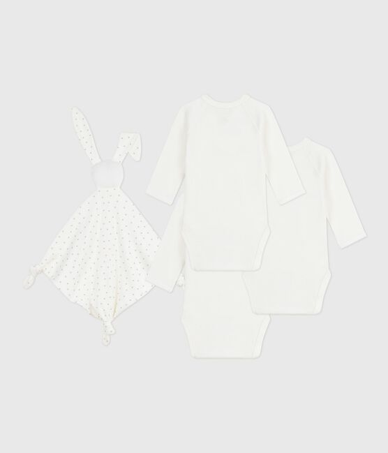 Coffret cadeau naissance en coton brodé variante 1