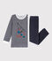 Pyjama en velours enfant bleu SMOKING/blanc MARSHMALLOW
