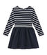 Robe enfant fille bi-matière rayée