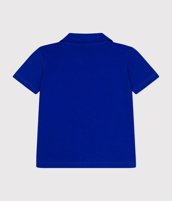 Polo manches courtes en coton enfant garçon bleu SURF