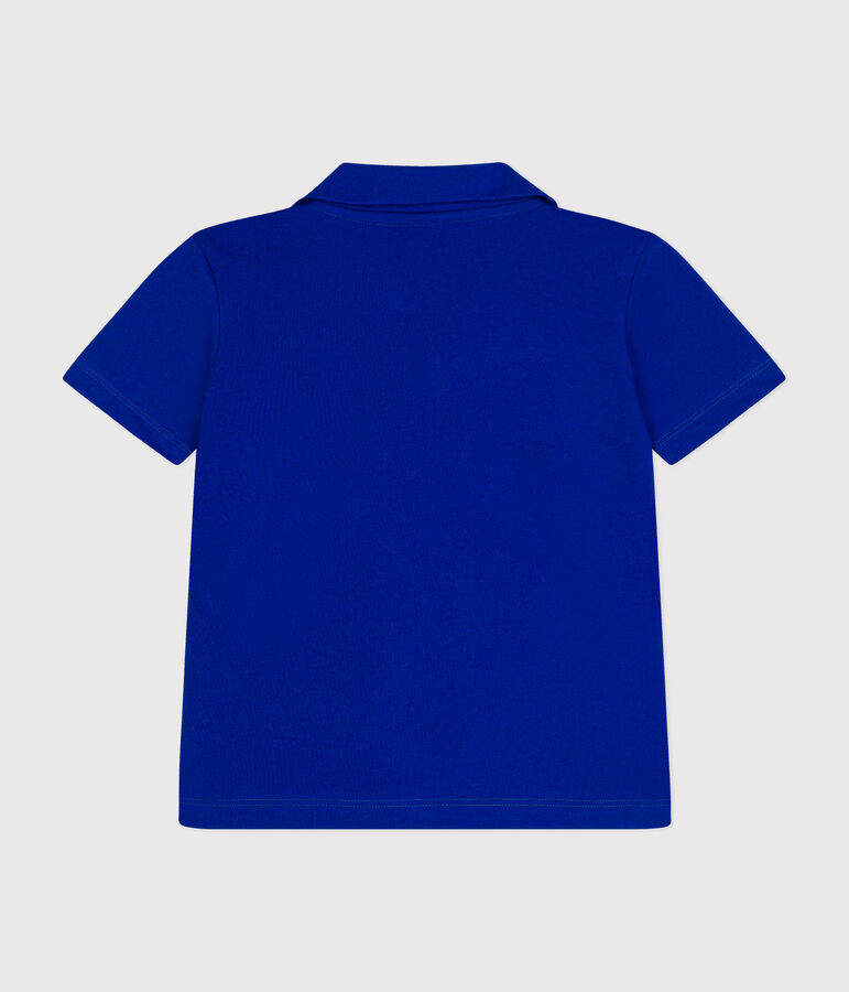 Polo manches courtes en coton enfant gar&ccedil;on bleu