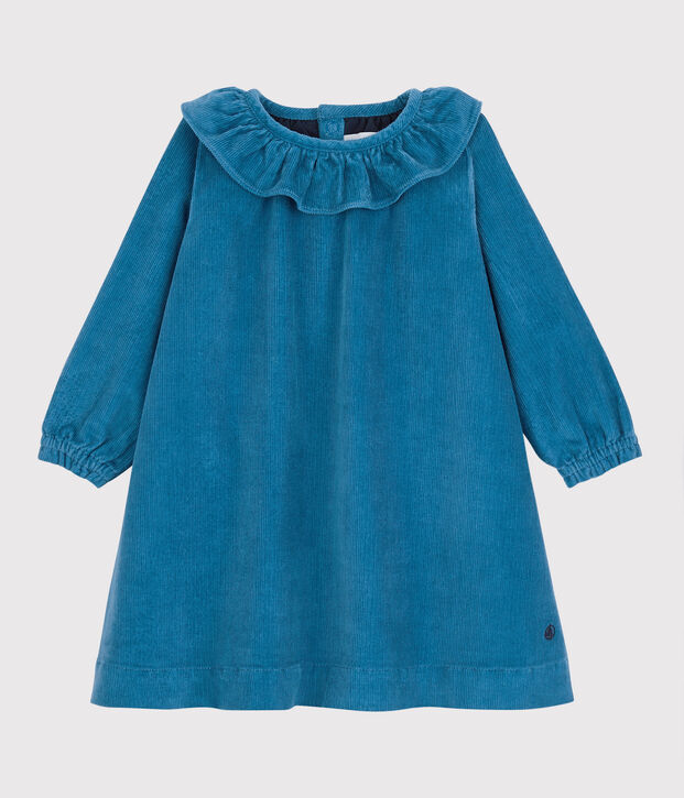 Robe en velours b&eacute;b&eacute;. bleu