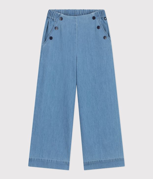 Pantalon enfant en denim bleu