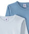 Lot de 2 t-shirts garçon manches longues unis blanc LOT