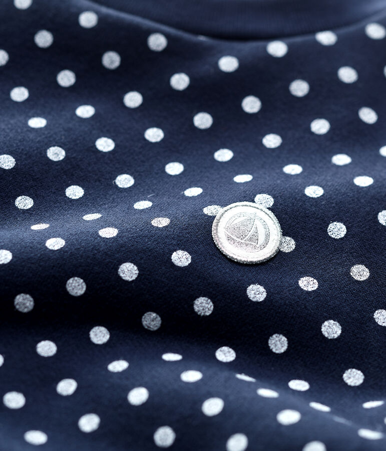 Sweatshirt en molleton enfant fille bleu SMOKING/blanc MARSHMALLOW