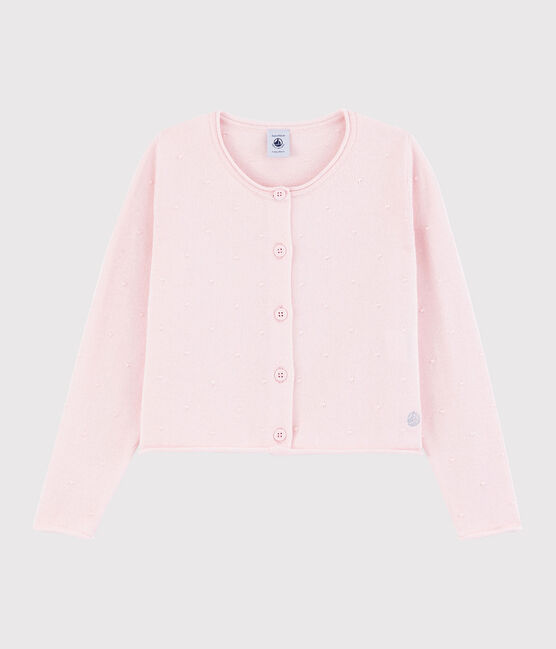 Cardigan en tricot coton enfant fille rose MINOIS