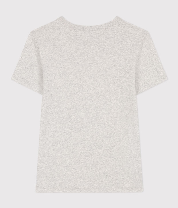 Tee-shirt L'ICONIQUE col rond en coton Femme gris chin&eacute; clair