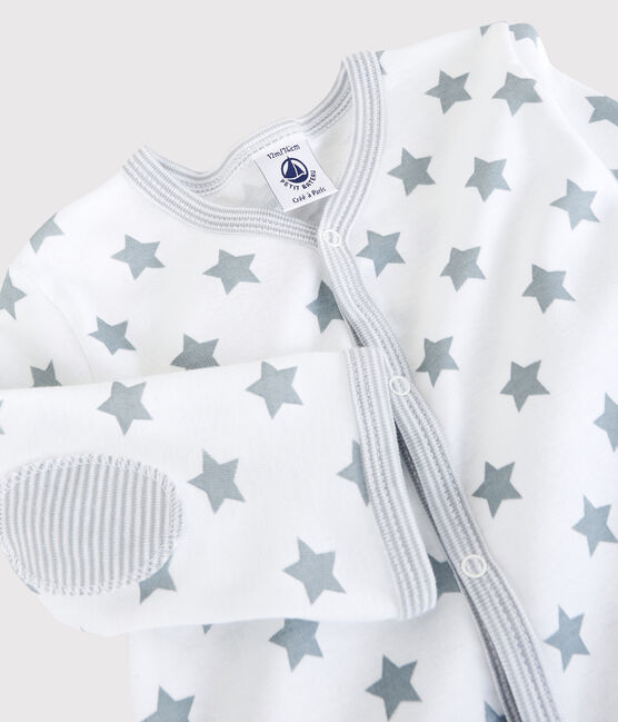 Dors-bien à étoiles grises bébé en coton blanc ECUME/gris MISTIGRI