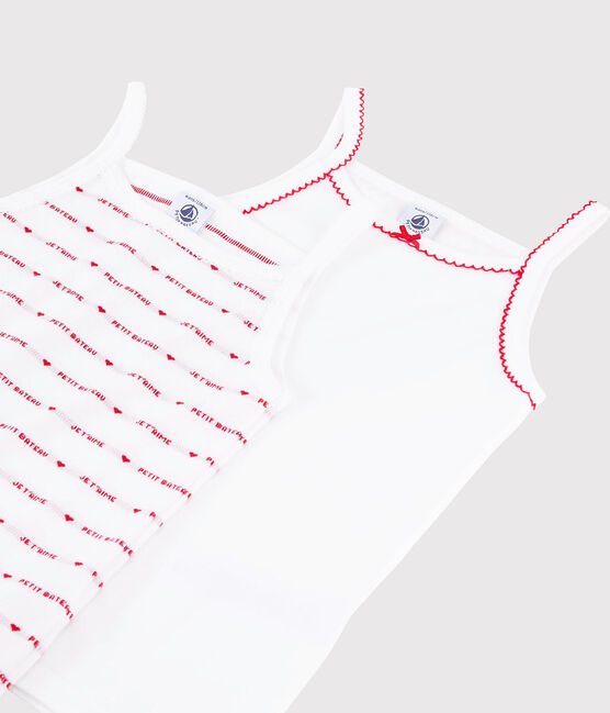 Lot de 2 chemises à bretelles Petit Bateau Je t'aime petite fille variante 1