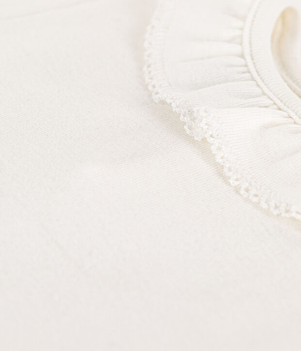 Body manches courtes b&eacute;b&eacute; &agrave; collerette en coton blanc