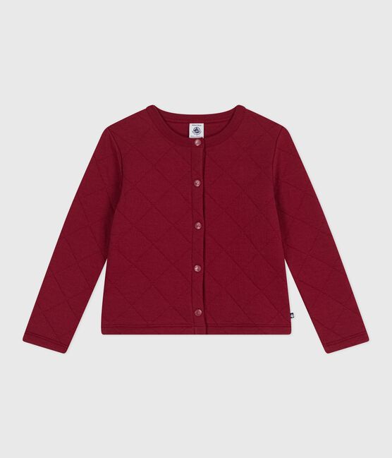 Cardigan enfant en coton uni AMARANTE