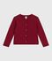 Cardigan enfant en coton uni AMARANTE