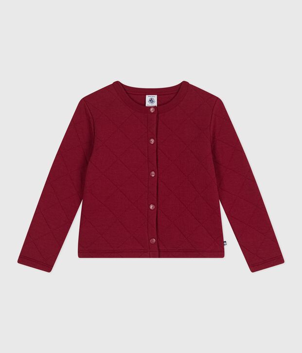 Cardigan enfant en coton uni rouge