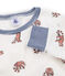 Pyjama petit garçon en côte blanc MARSHMALLOW/blanc MULTICO