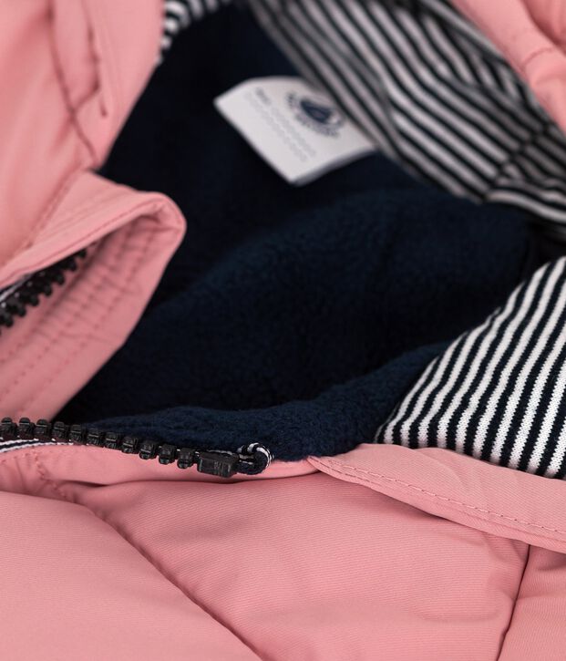 Doudoune b&eacute;b&eacute; en polyester uni rose