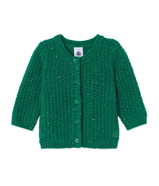 Cardigan bébé fille en laine mélangée vert GAZON