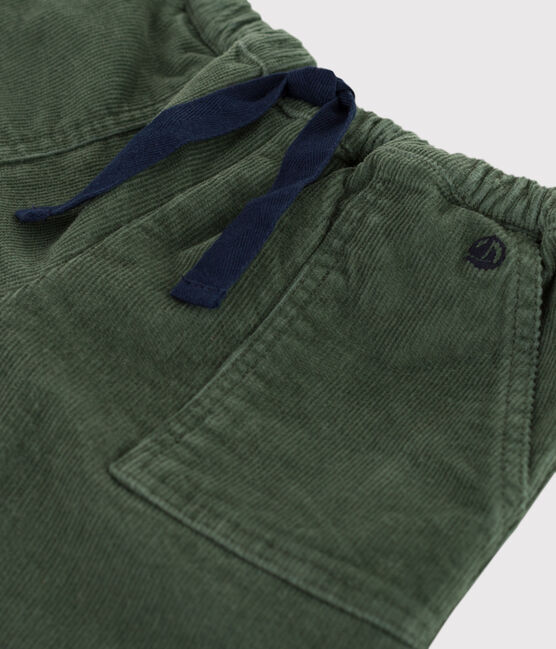 Pantalon bébé en velours côtelé vert VALLEE