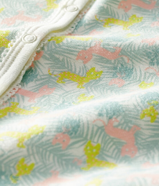 Dors bien sans pieds bébé en côte blanc MARSHMALLOW/blanc MULTICO