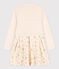 Robe manches longues bimatière enfant fille écru AVALANCHE
