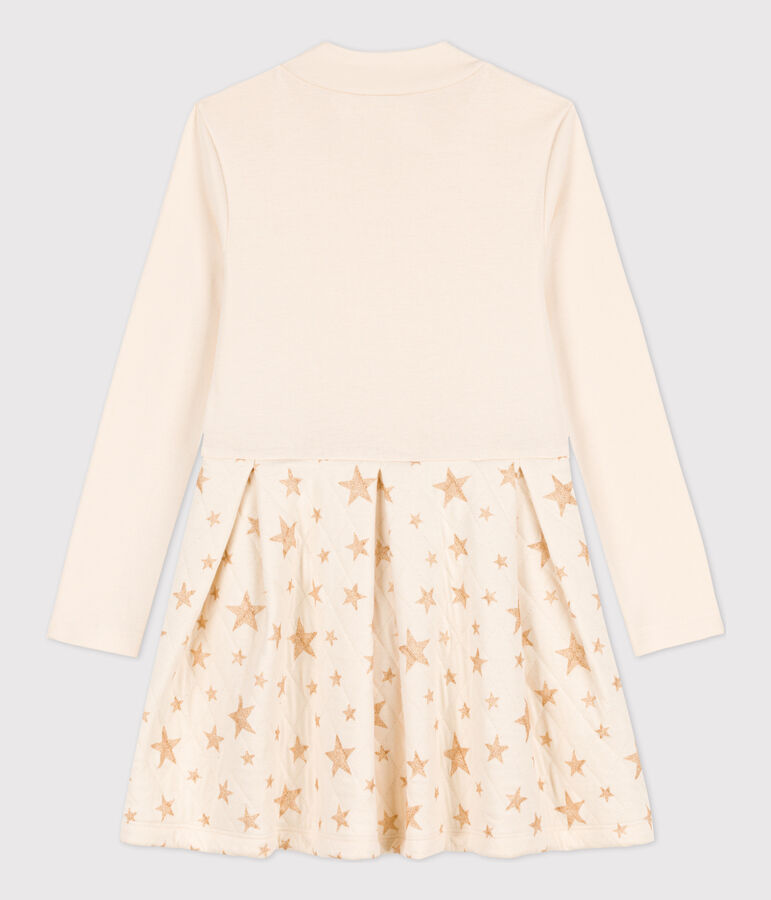 Robe manches longues bimati&egrave;re enfant fille &eacute;cru AVALANCHE