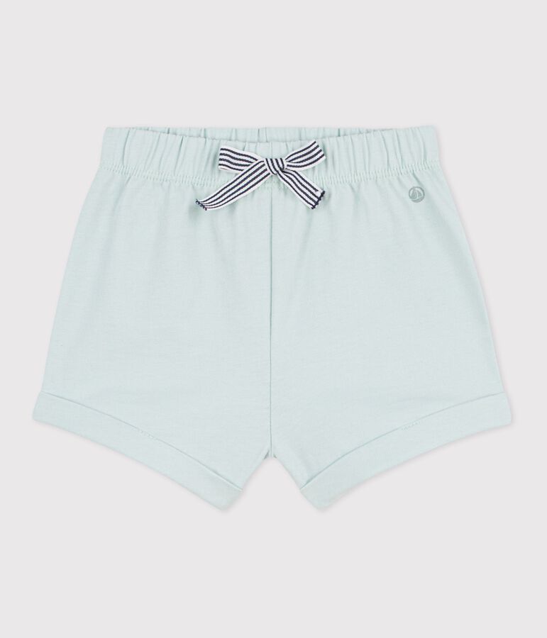 Short b&eacute;b&eacute; en coton uni bleu