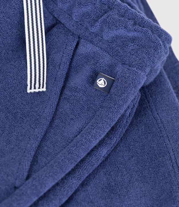 Bermuda short enfant en coton uni bleu fonc&eacute;
