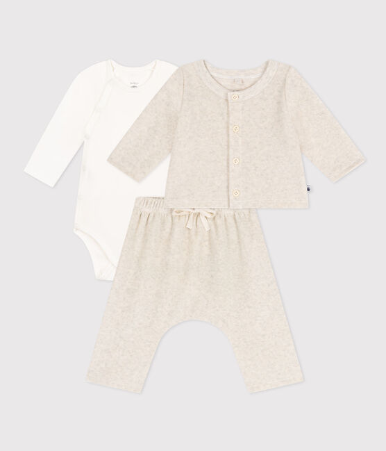 Ensemble en velours et body bébé beige MONTELIMAR CHINE