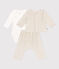 Ensemble en velours et body bébé beige MONTELIMAR CHINE