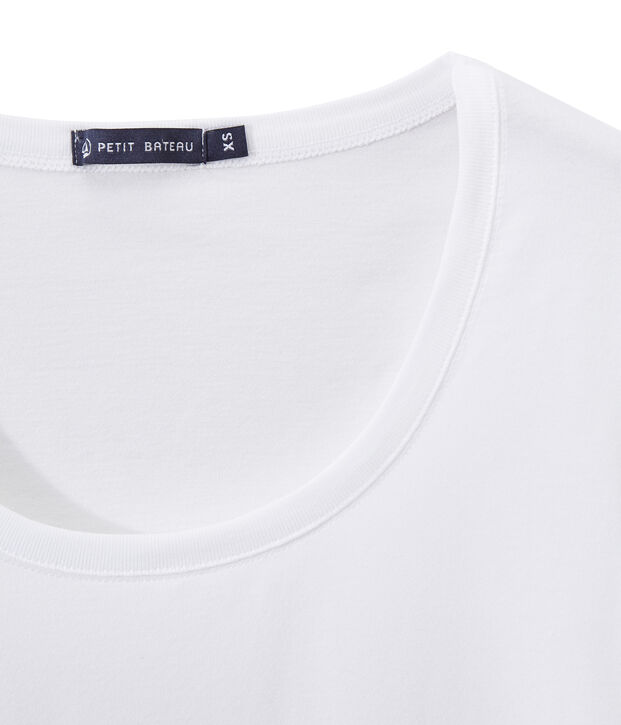 T-shirt femme COL DANSEUSE en jersey fin blanc