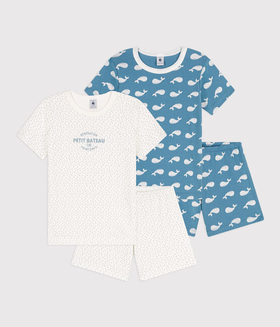 Lot de 2 pyjacourts baleines en coton petit garçon variante 1