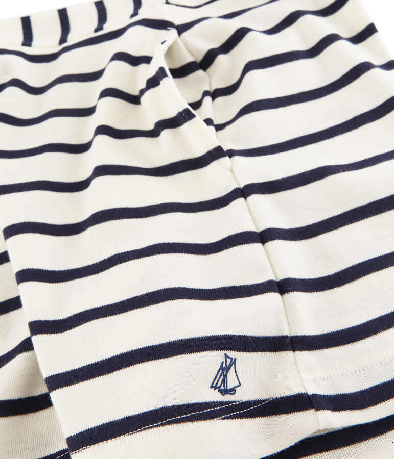 Short en c&ocirc;te enfant fille blanc/bleu