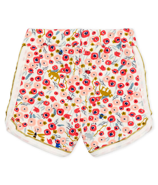 Short bébé fille imprimée blanc MARSHMALLOW/blanc MULTICO